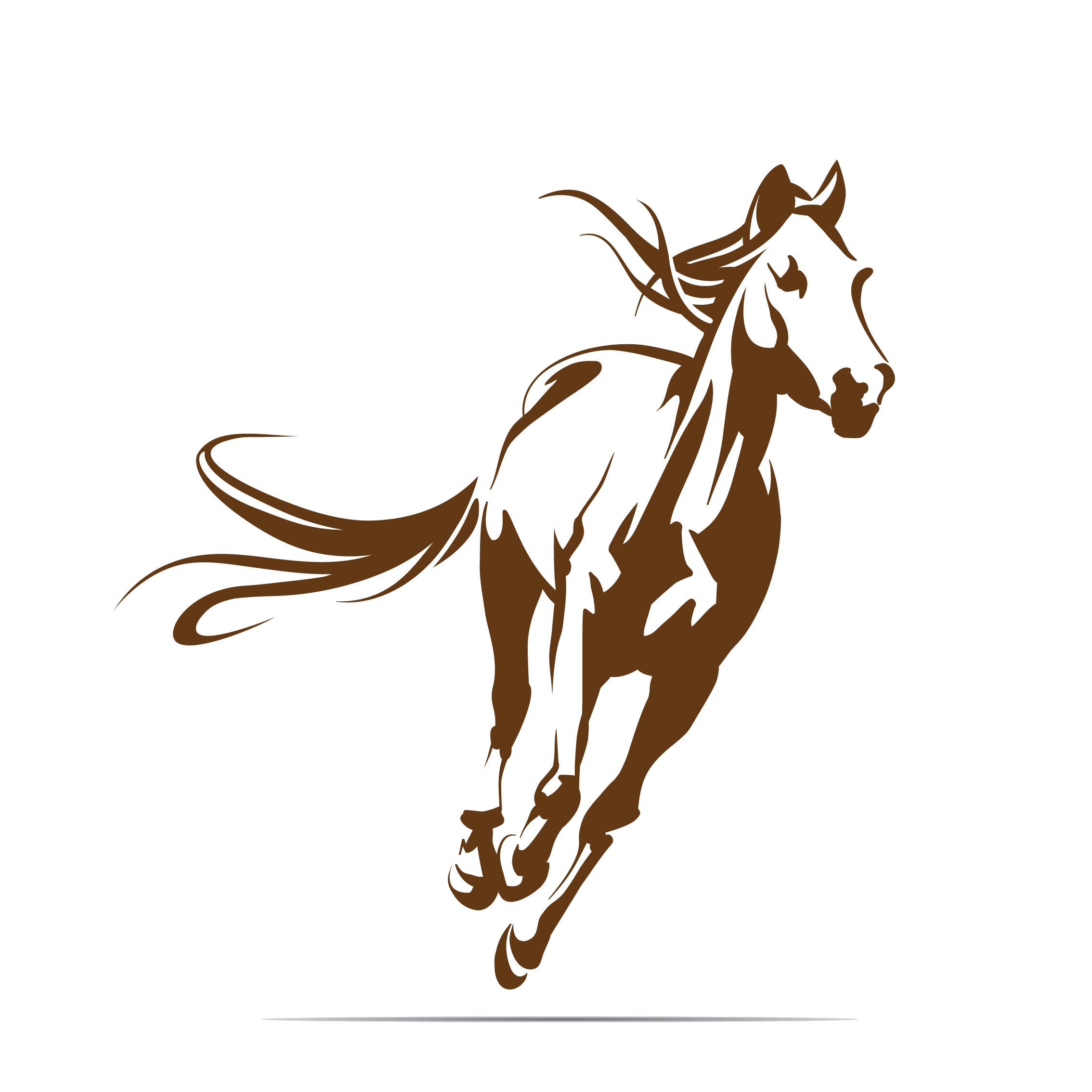 Stylized brown horse, representing adventure in country western themed books.